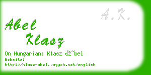 abel klasz business card